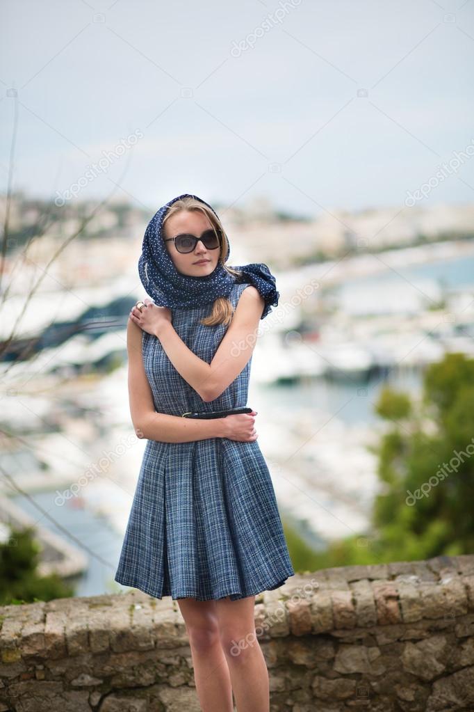 woman on Le Suquet hill in Cannes