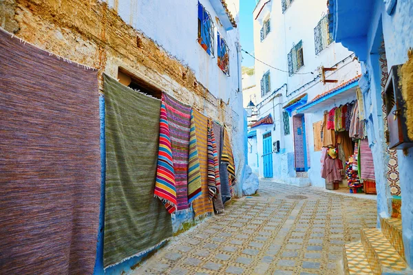 美丽的蓝色麦地那的舍，摩洛哥 — 图库照片