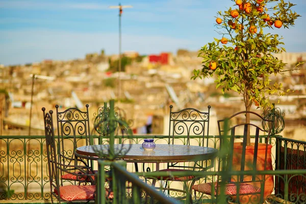 Güzel ve rahat Fes, Fas Fas Restoran — Stok fotoğraf