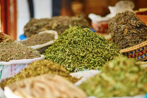 Selection of herbs on a traditional Moroccan market Stock Photo