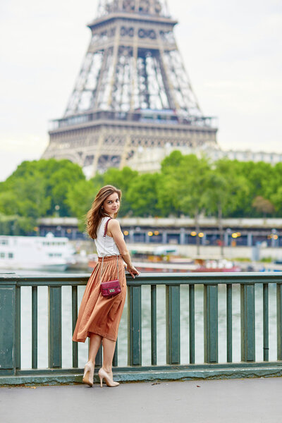 Young beautiful and elegant Parisian woman