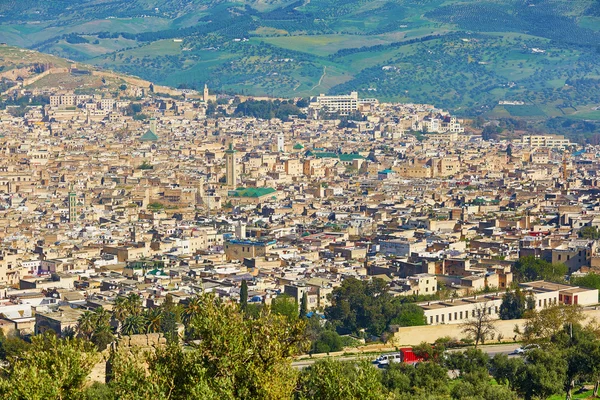 Aerial scenic cityscape of Fez — Stock Photo, Image