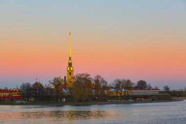 Peter ve Paul Kalesi 'nin St. Petersburg, Rusya' daki manzarası