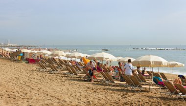 Barcelona'da Beach görünümü.