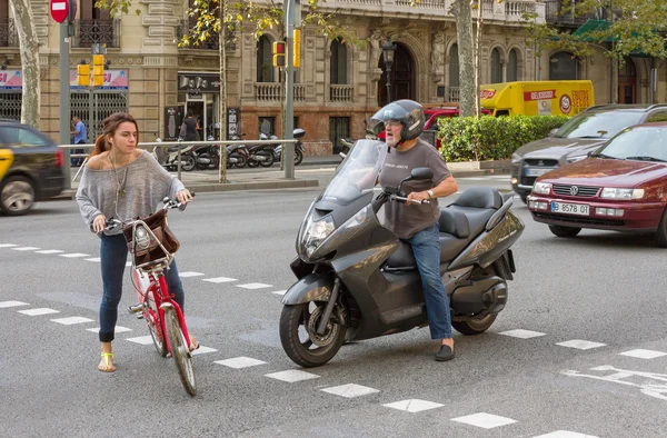 Crash on street in Barcelona. — Stock Photo, Image