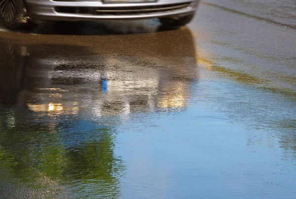 Reflection on slippery road. — Stock Photo, Image