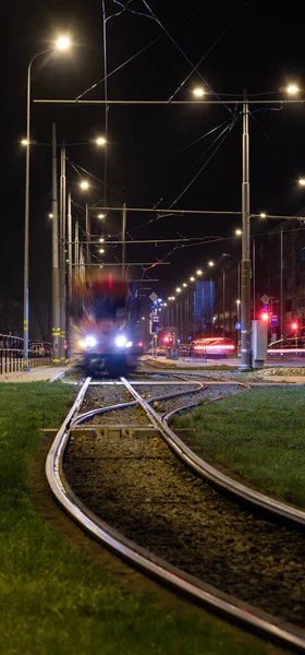 Ночной Трамвай Лиепае — стоковое фото