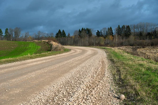 View Natural Gravel Country Road — Stock Photo, Image