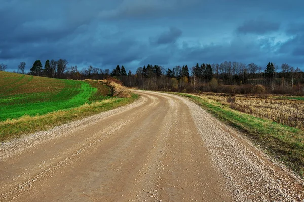 View Natural Gravel Country Road — Stock Photo, Image
