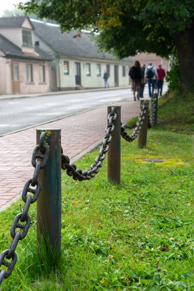 Blick Auf Die Straße Einer Kleinen Stadt — Stockfoto