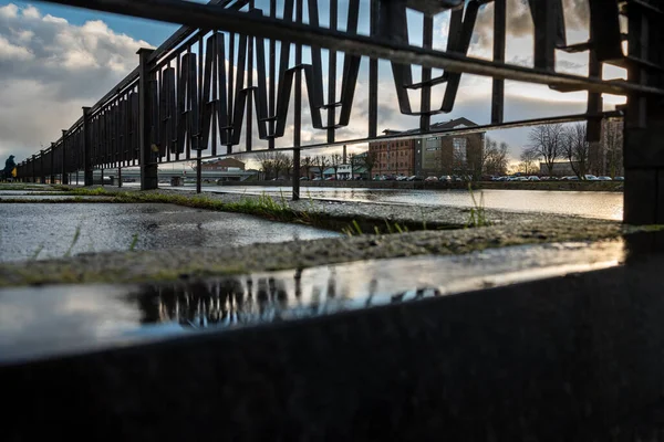 Veduta Sul Lungomare Lungo Canale Liepaja — Foto Stock