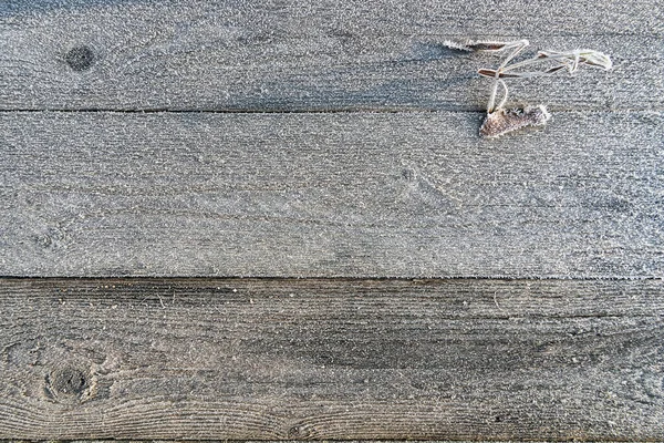 Oppervlakte Van Planken Een Eerste Vorst — Stockfoto