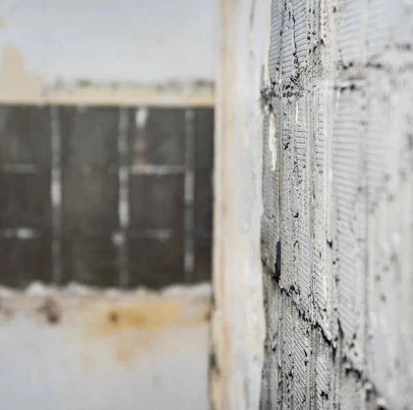 Vue Sur Les Murs Maison Dans Temps Réparation — Photo