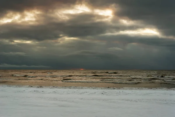 Vista Costa Del Mar Báltico Temporada Invierno —  Fotos de Stock