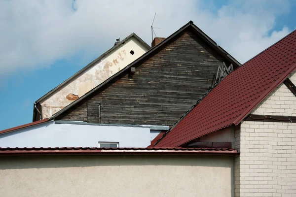 Natürliche Dächer Kleinen Städten — Stockfoto