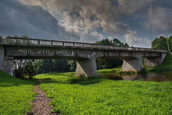 View Old Bridge Abava River — Stock Photo, Image