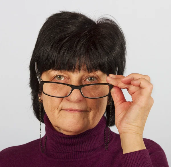 Vrouw met bril. — Stockfoto