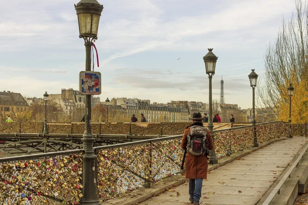 Paris 'teki Seine Nehri' nin karşısındaki Köprü Pont des Arts. — Stok fotoğraf