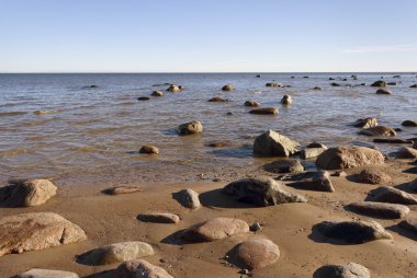  bulutlu bir günde Baltık Denizi.