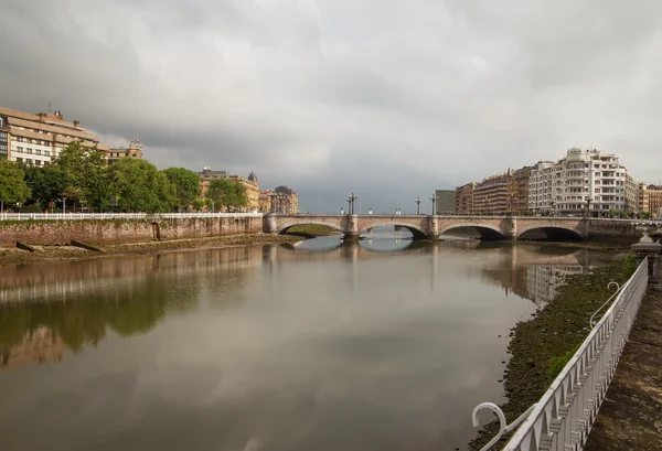 River in San Sebastian or Donostia. — Stock Photo, Image