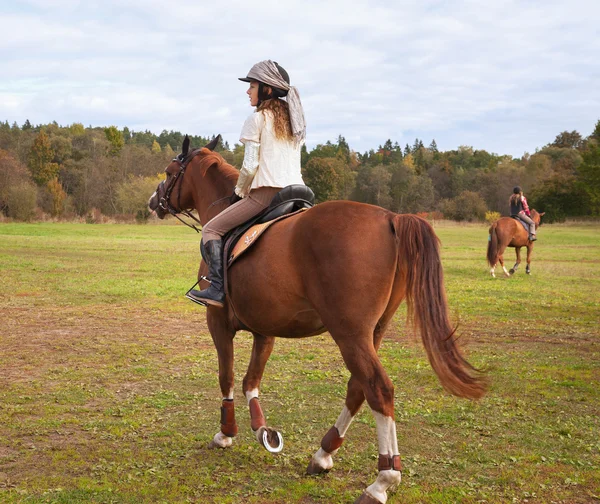 Chicas de la escuela en el caballo . — Foto de Stock