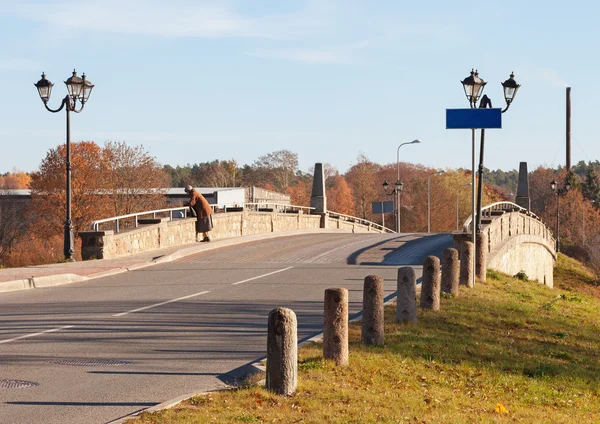 Old bridge above river. — Stock Photo, Image