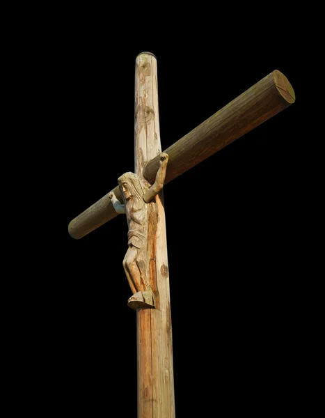 Wooden cross isolated on the white. — Stock Photo, Image