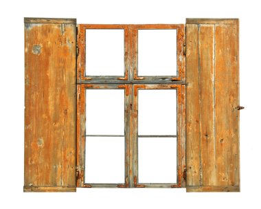 İzole eski pencere.