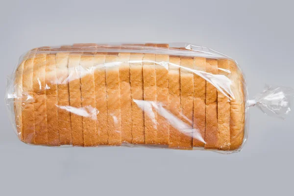 Хлеб в пластиковом пакете . — стоковое фото