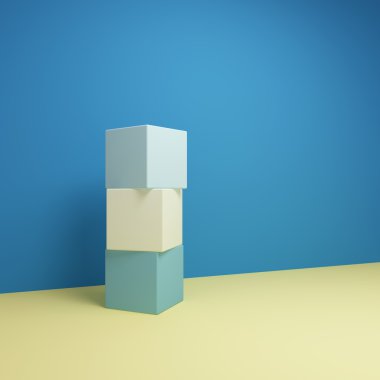 Küpleri ile soyut geometrik görüntü