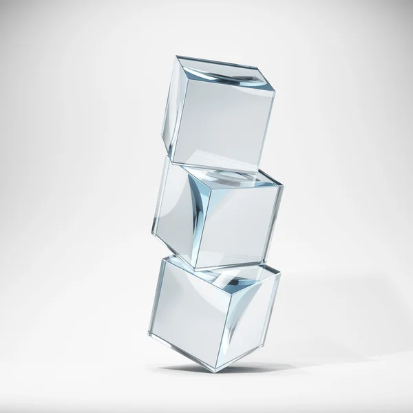 Cubes en verre en pile — Photo