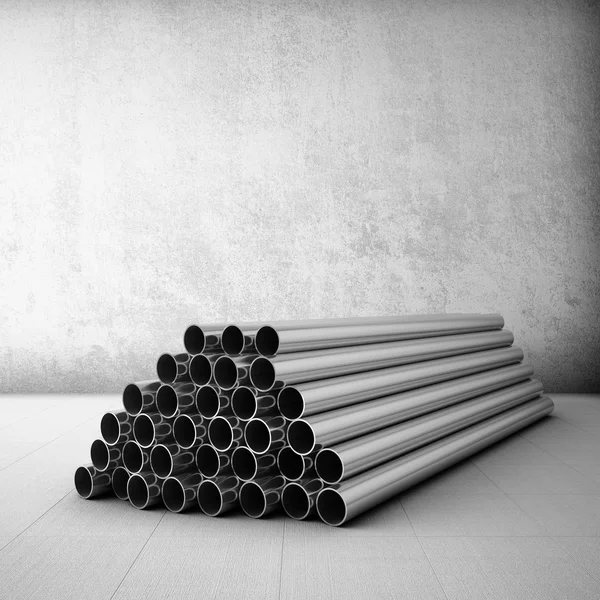 Stack of steel tubing — Stock Photo, Image