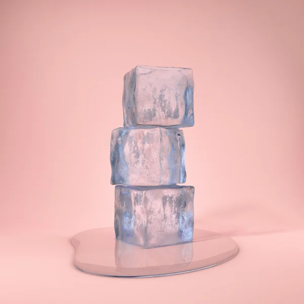 Kostki lodu i kropla wody — Zdjęcie stockowe
