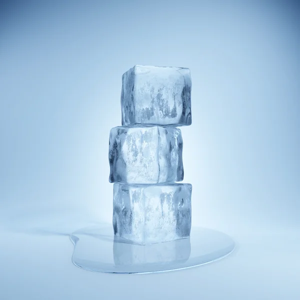Cubi di ghiaccio e goccia d'acqua — Foto Stock