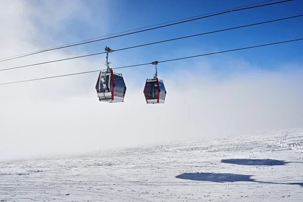 The gondola lift on the ski resort of Gudauri