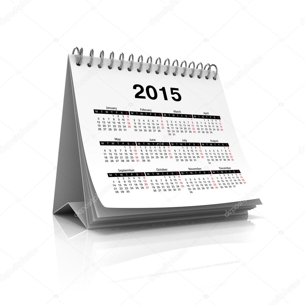 Desktop calendar for 2015 year