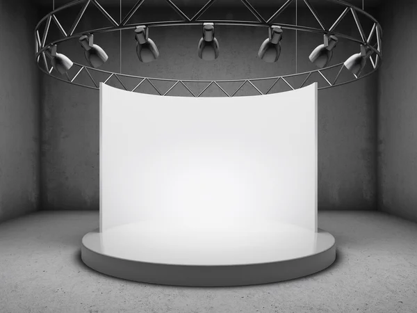 Blank trade exhibition stand with screen — Stock Photo, Image