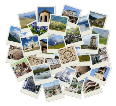 Gürcistan - Orta Asya kolaj fotoğraf seyahat tasarımınız için yerlerinden ile gitmek