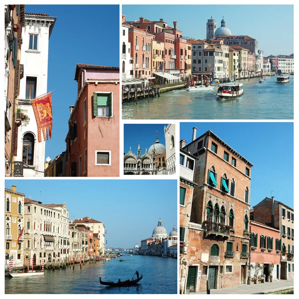 Collage van oude beroemde monumenten van Venetië (Italië) voor uw reizen ontwerp — Stockfoto