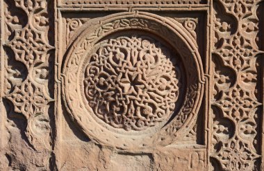Ermeni taş - khachkars, eski Hıristiyan sanatı, unesco miras, Ejmiadzin Manastırı çapraz, çiçek süs knotworks