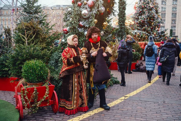 Moskou Rusland Januari 2020 Viering Van Het Nieuwe Jaar Kerstmis — Stockfoto