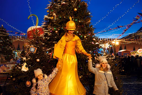 Moskou Rusland Januari 2020 Viering Van Het Nieuwe Jaar Kerstmis — Stockfoto