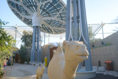 Dubai, BAE - 02.13.2021: EXPO 2020 ExPO 2020 'de inşa edilen Terra Sürdürülebilirlik Pavyonu