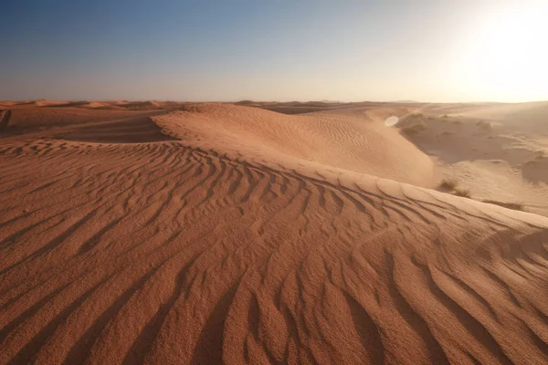 Pôr Sol Sobre Dunas Areia Deserto Cidade Fantasma Madam Fica — Fotografia de Stock
