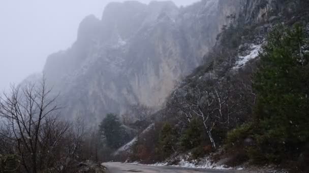 Video Naturalistico Nevicate Inverno Montagne Neve Incredibile Fenomeno Naturale Neve — Video Stock