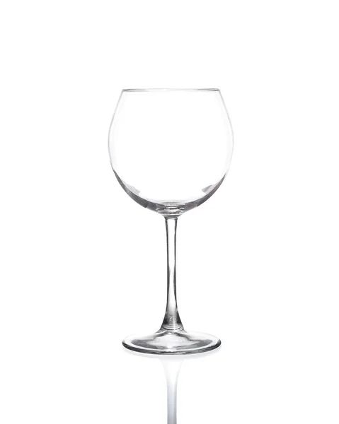Una copa de vino vacía. aislado sobre un fondo blanco —  Fotos de Stock