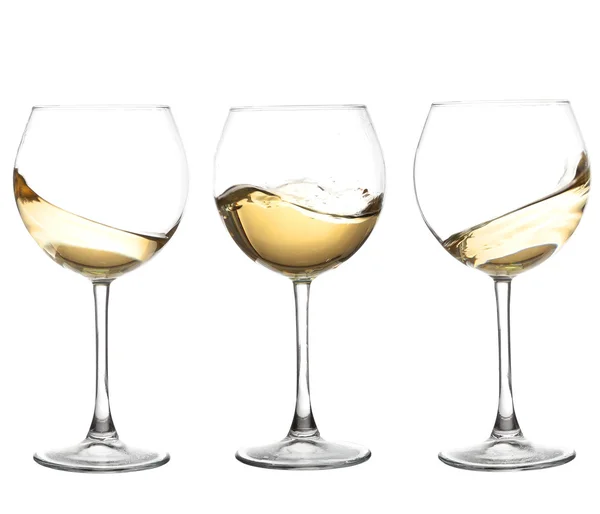 Set of glasses with WHITE wine — Stock Photo, Image