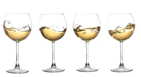 Uppsättning av glas med vitt vin — Stockfoto
