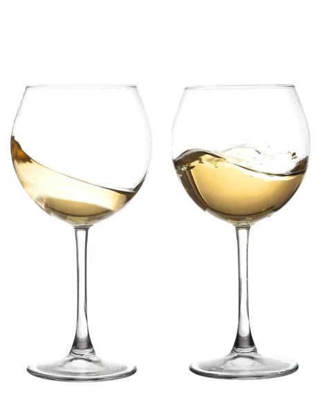 Set of glasses with WHITE wine — Stock Photo, Image