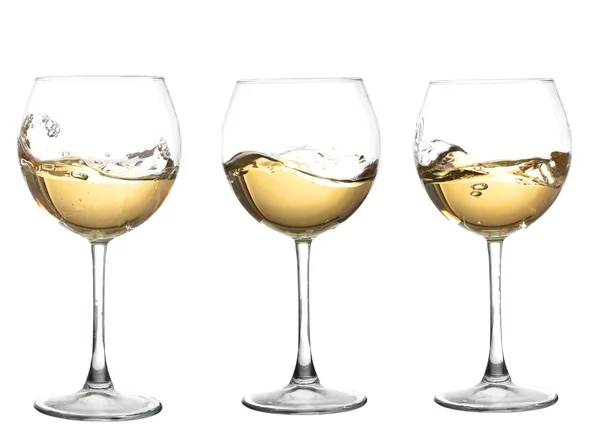 Set of glasses with WHITE wine — Stock Photo, Image